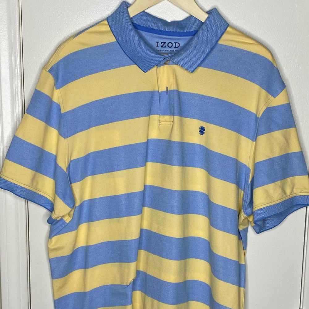 Izod the advantage polo-yellow/light blue stripes XXL